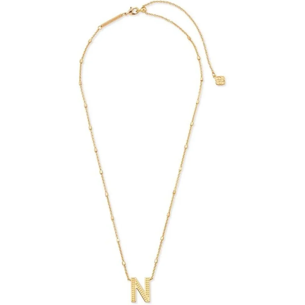 Letters N pendant necklace for women fashion jewelry 14k gold plated brass